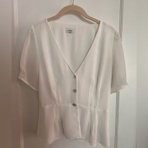 Aritzia | Button Peplum Top